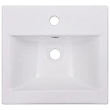 vidaXL Lavabo da Incasso con Foro di Trabocco Moderno Elegante Lavandino Lavello Sanitari Bagno Toilette 42x39x18 cm in Ceramica Bianco