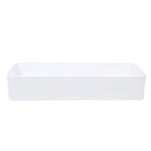 Zerone Lavabo rettangolare in ceramica, moderno da appoggio, per cucine, 61 x 35 x 10 cm, bianco