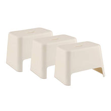 Niduo Bear Bagno Sgabello per Servizi igienici Casa Cambio Scarpe Sgabello impilabile, PP Sgabello Basso per la casa/Ufficio/Asilire Mobili 3 PC,Beige