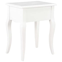 SKM Comodino Bianco 40x30x50 cm in Legno Massello di Pino
