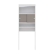 Temahome Click Mobile per Lavatrice, Truciolato, Melamina, Bianco/Beige (White & Taupe), 177 x 64.3 x 19.2 cm