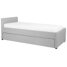 Beliani Divano Letto Estraibile in Tessuto Grigio Chiaro Rete a Doghe 90 x 200 cm Marmande