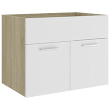 vidaXL Set Mobili da Bagno 2 pz Bianco e Rovere Sonoma in Truciolato