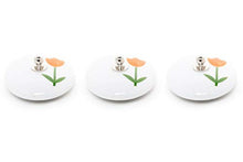Abc_bagno Tappo Lavabo in Porcellana Decorato Tulipani 3 Pezzi