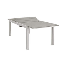 Milani Home s.r.l.s. Set Tavolo Giardino Allungabile Rettangolare 180/240 X 100 con 4 Poltrone in Alluminio Tortora da Esterno