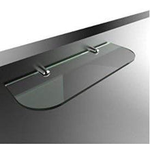 BSM Marketing Mensola in vetro 500 mm x 100 mm, 6 mm temprato con angoli curvi e supporti cromati