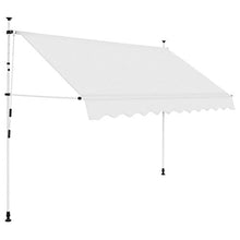 mewmewcat Tendalino Retrattile Azionamento Manuale Protezione Solare Tendalino a Bracci articolati Tendalino a Pinza terrazza Tenda da Balcone 250 cm Bianco cremoso