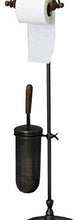 Keyhomestore Porta SCOPINO con Porta Rotolo per Bagno Nero