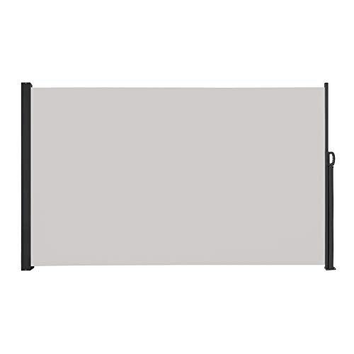 LARS360 Tenda Laterale Tenda da Sole Laterale Protezione Privacy, Parasole, Poliestere e Alluminio, Supporto in Metallo per Balcone e Terrazzo (200 x 300 cm, Grigio)