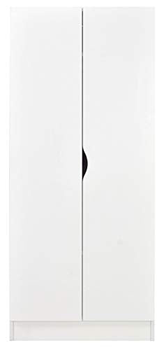 Leomark Bianco Armadio funzionale in Legno - Roma - con ante scorrevoli, comò, armadio, mobiletto per bambini, Stile scandinavo, dim: 70 x 42,5 x 161,5 (Altezza) cm