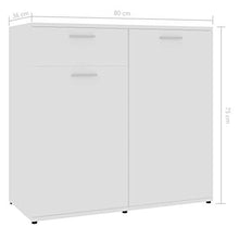 XHCP Credenza, Comodino, Comodino, cassettiera per la casa Soggiorno Camera da Letto Bianco Lucido 80x36x75 cm truciolare