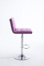 CLP Sgabello Bar Limerick In Similpelle I Sedia Cucina Girevole 360° Regolabile 84-105 CM I Sgabello Imbottito In Metallo, Colore:viola, Colore del telaio:cromo