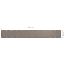 vidaXL Paravento da Balcone Talpa 75x600 cm Tessuto Oxford