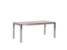 Beliani Set da Giardino Tavolo Simil Legno 6 Sedie Tessuto Bianco 180 x 90 cm GROSSETO