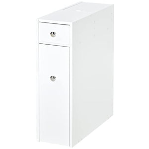 homcom Mobiletto Armadietto Cassetti Scorrevoli Moderno da Bagno in MDF 17 x 48 x 58cm Bianco