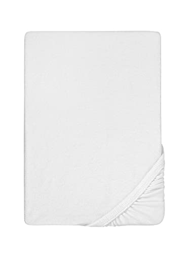 Biberna 0012344 Lenzuolo Frottee-Stretch (Altezza Materasso max. 22 cm) 1X 90X190 cm > 100X200 cm, Bianca