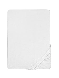 Biberna 0012344 Lenzuolo Frottee-Stretch (Altezza Materasso max. 22 cm) 1X 90X190 cm > 100X200 cm, Bianca