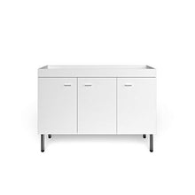 Mobile per Cucina Sottolavello Armadietto con 3 Ante Mobiletto in Legno per Sottolavabo Design Moderno Tromso 118 x 46 x 65 cm Colore Bianco