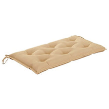 vidaXL Panca da Giardino con Cuscino Beige 112 cm in Legno di Teak
