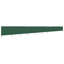 vidaXL Paravento a 9 Pannelli Tendone Tenda per Privacy Frangivento Riparo Protezione Accessori da Esterno in Tessuto 1200x80 cm Verde