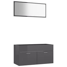 vidaXL Set Mobili da Bagno 2 pz Grigio Lucido in Truciolato