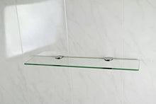 BSM Marketing Mensola in vetro temperato per bagno, camera da letto, ufficio, con grandi supporti per mensole cromate