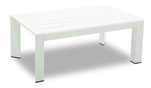 Set Salotto da Giardino Divano 2 Poltrone e Tavolino in Alluminio Estia Bianco