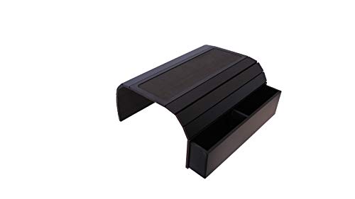 Vassoio per divano con base in EVA, telecomando e supporto per cellulare, organizer per braccioli, bracciolo con tasche, adatto a braccia quadrate (nero)
