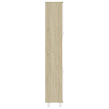vidaXL Armadio da Bagno Bianco e Rovere Sonoma 30x30x179 cm Truciolato