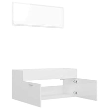 vidaXL Set Mobili da Bagno 2 pz Bianco Lucido in Truciolato