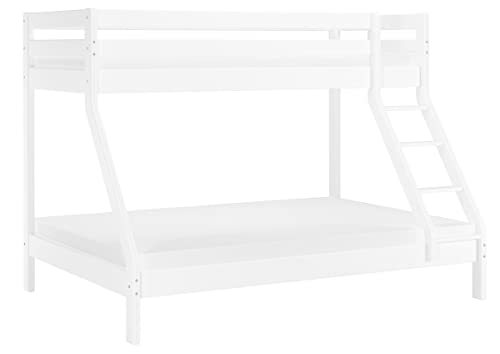 Erst-Holz Letto Castello Bianco 3 piazze con materassi 140x200-90x200 per Adulti in Pino 60.19-09-14WM