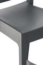 Sgabello Bar Maya Impilabile In Polipropilene I Sgabello Outdoor Con Schienale I Sedia Sgabello Alta In Plastica Alt. 75 CM, Colore:grigio scuro