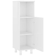 Armadio da bagno, 30 x 30 x 95 cm, colore: bianco lucido
