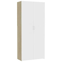FAMIROSA Armadietto Bianco e Rovere Sonoma 80x35,5x180 cm in Truciolato