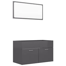 vidaXL Set Mobili da Bagno 2 pz Grigio Lucido in Truciolato