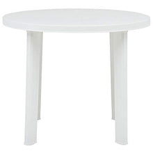 Gotop - Tavolo rotondo da giardino, per interni ed esterni, per giardino, patio, balcone, 89 x 72 cm, in plastica bianca