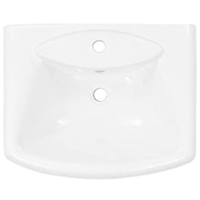 vidaXL Lavandino a Colonna in Ceramica Bianca Lavabo Lavello Sanitari Bagno