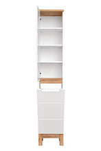 BIM Furniture Bali 804 - Armadietto da bagno con cestino, colore: Bianco opaco/Bianco lucido