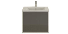 Set mobili da bagno 'Linz' grigio lucido Front Jet-Line bagno set lavabo mobili da bagno cassetto Push Open