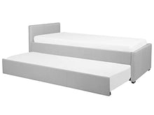 Beliani Divano Letto Estraibile in Tessuto Grigio Chiaro Rete a Doghe 90 x 200 cm Marmande