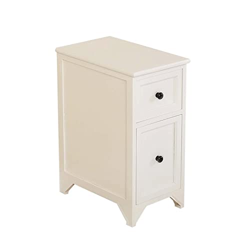 Comodino HAIZHEN Armadio Stretto, for Camera da Letto, Piccolo Tavolo 2 cassetti/Completamente assemblato/Risparmia Spazio (Size : 25 * 40 * 53cm)