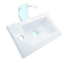 STARBATH PLUS - Set di mobili da bagno sospesi in MDF con lavabo in resina e specchio - Lavabo sospeso - Mobili da bagno con lavabo - 40 x 22 cm