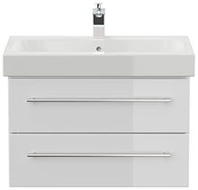 emotion Lavabo con mobiletto, Legno, Bianco Lucido, 75, 2 unità