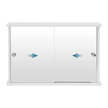 EUGAD Mobiletto Pensile da Bagno con Specchio Armadietto Bianco Lucido da Lavabo con Due Porte 55x14x36cm 0021WY