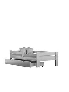 Children's Beds Home Letto Singolo in Legno massello di Pino - Willow Viene Fornito con cassetti e Materasso in Schiuma Incluso (160x80, Bianco)