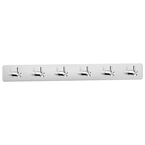ETiME Ganci Adesivi 3M Ganci Appendiabiti in Acciaio Inox 304 Ganci Portasciugamani per Bagno Cucina Porta (6 Ganci)