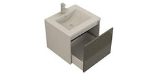 Set mobili da bagno 'Linz' grigio lucido Front Jet-Line bagno set lavabo mobili da bagno cassetto Push Open