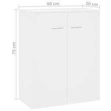 Festnight Credenza Bianco Lucido Comò e Mobili con 2 Ante in Stile Moderno 60x30x75 cm in Truciolato