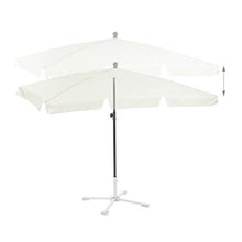 Relaxdays 10023227_49 Ombrellone Spiaggia, Mare, Giardino, Balcone, Rettangolare, 200 x 120 cm, Inclinabile, Bianco
