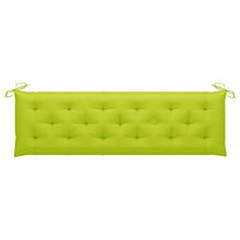 vidaXL Panca da Giardino Cuscino Verde Brillante 175 cm Legno di Teak